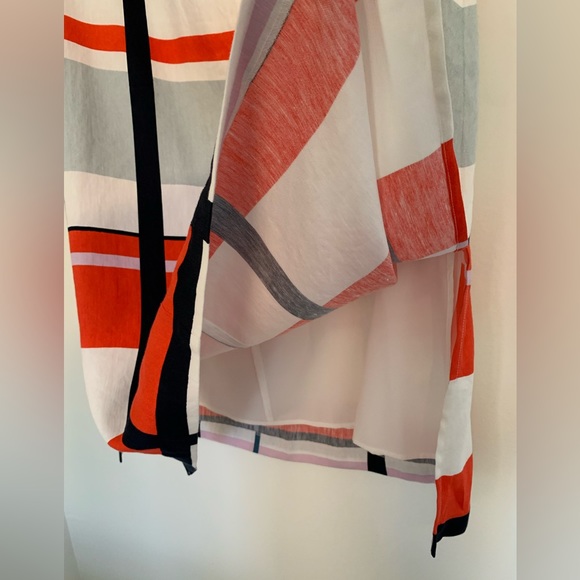 Ann Taylor Size 12 Picnic Striped Lined Spaghetti Strap Linen Dress - Picture 5 of 10